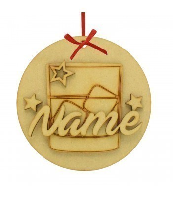 Laser Cut Personalised Christmas 3D Hanging Bauble - Gin Design
